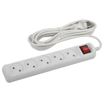 U-5s-5m-2x1  Удлинитель электрический ЭРА  U-5s-5m-2x1 без заземления c выключателем 5 розеток 5м ПВ