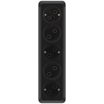 2-209-05  Розетка Intro Quadro 2-209-05 пятерная без заземления 5х2P 16А-250В IP20 ОУ антрацит