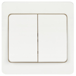 7-104-01  Выключатель Intro Style 7-104-01 двойной, 10А-250В, IP20, СУ, белый