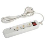 UB-3es-1,5m-USB  Удлинитель электрический ЭРА UB-3es-1,5m-USB c заземлением с выключателем 3 розетки