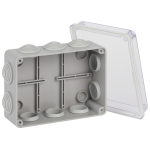 KORvpk-150-110-70-10g  Распаячная коробка ЭРА KORvpk-150-110-70-10g ОП серая 150х110х70мм прозрачная