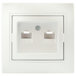 1-304-06  Розетка Intro Plano 1-304-06 информационная двойная 2xRJ45 IP20 СУ перламутр