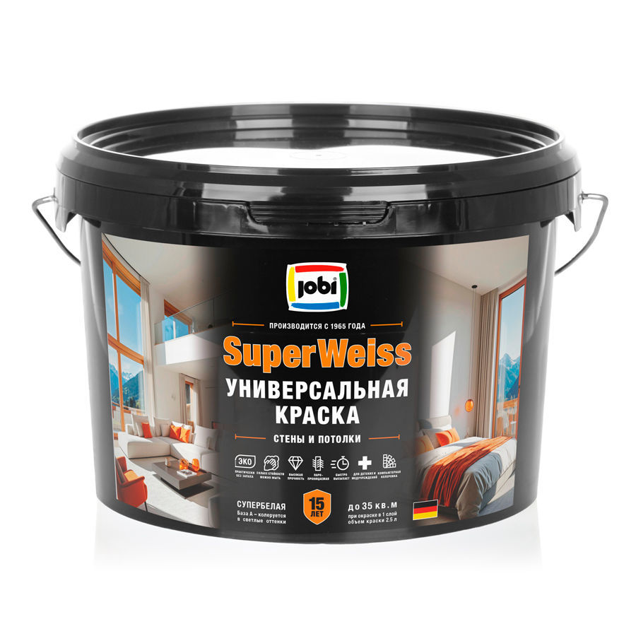 JOBI SUPERWEISS Краска высокоукрывистая  (2,5л)