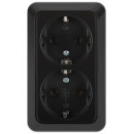 2-204-05  Розетка Intro Quadro 2-204-05 двойная с заземлением 2х2P+E Schuko 16А-250В IP20 ОУ антрацит