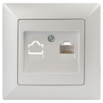 4-303-06  Розетка Intro Solo 4-303-06 информационная RJ45 IP20 СУ перламутр