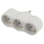 SPx-3e-W  Разветвитель электрический ЭРА SPx-3e-W на 3 розетки с заземлением 16А белый