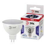 LED MR16-8W-12V-860-GU5.3  Лампа светодиодная ЭРА STD LED MR16-8W-12V-860-GU5.3 8Вт софит холодный д