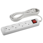 U-4s-3m-2x1  Удлинитель электрический ЭРА  U-4s-3m-2x1 без заземления c выключателем 4 розетки 3м ПВ