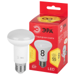 LED R63-8W-827-E27 R  Лампа светодиодная ЭРА RED LINE LED R63-8W-827-E27 R 8Вт рефлектор теплый белы