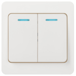 7-105-01  Выключатель Intro Style 7-105-01 двойной с подсветкой, 10А-250В, IP20, СУ, белый