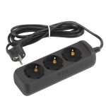 UX-3e-5m-B  Удлинитель электрический ЭРА UX-3e-5m-B с заземлением 3 розетки 5м ПВС 3x0,75мм2 10А чер