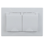 1-206-02  Розетка Intro Plano 1-206-02 с заземлением 2P+E Schuko со шторками 16А-250В IP20 СУ слонов