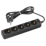 UX-5e-1,5m-B  Удлинитель электрический ЭРА UX-5e-1,5m-B с заземлением 5 розеток 1,5 м ПВС 3х0,75мм2 