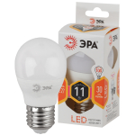 LED P45-11W-827-E27  Лампа светодиодная ЭРА STD LED P45-11W-827-E27 11Вт шар теплый белый свет Е27