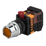 BBT10-ABLF-K05E  Кнопка управления ЭРА BBT10-ABLF-K05E ABLF-22 желтый d22мм неон 240В 1з+1р