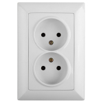 4-204-01  Розетка Intro Solo 4-204-01 без заземления двойная 2х2P 16А-250В IP20 СУ белый
