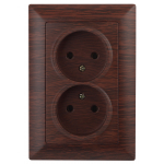 4-204-10  Розетка Intro Solo 4-204-10 без заземления двойная 16А-250В IP20 СУ венге