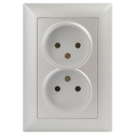 4-204-06  Розетка Intro Solo 4-204-06 без заземления двойная 2х2P 16А-250В IP20 СУ перламутр