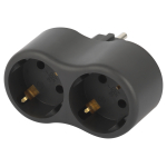 SPx-2e-B  Разветвитель электрический ЭРА SPx-2e-B на 2 розетки с заземлением 16А черный