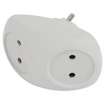 SPx-2-W  Разветвитель электрический ЭРА SPx-2-W на 2 розетки без заземления 10А белый