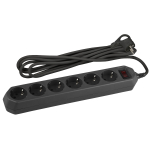 USF-6es-5m-B-BOX  Сетевой фильтр ЭРА  USF-6es-5m-B с базовой защитой с заземлением с выключателем 6 