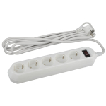 USF-5es-5m-W  Сетевой фильтр ЭРА  USF-5es-5m-W с базовой защитой с заземлением с выключателем 5 розе