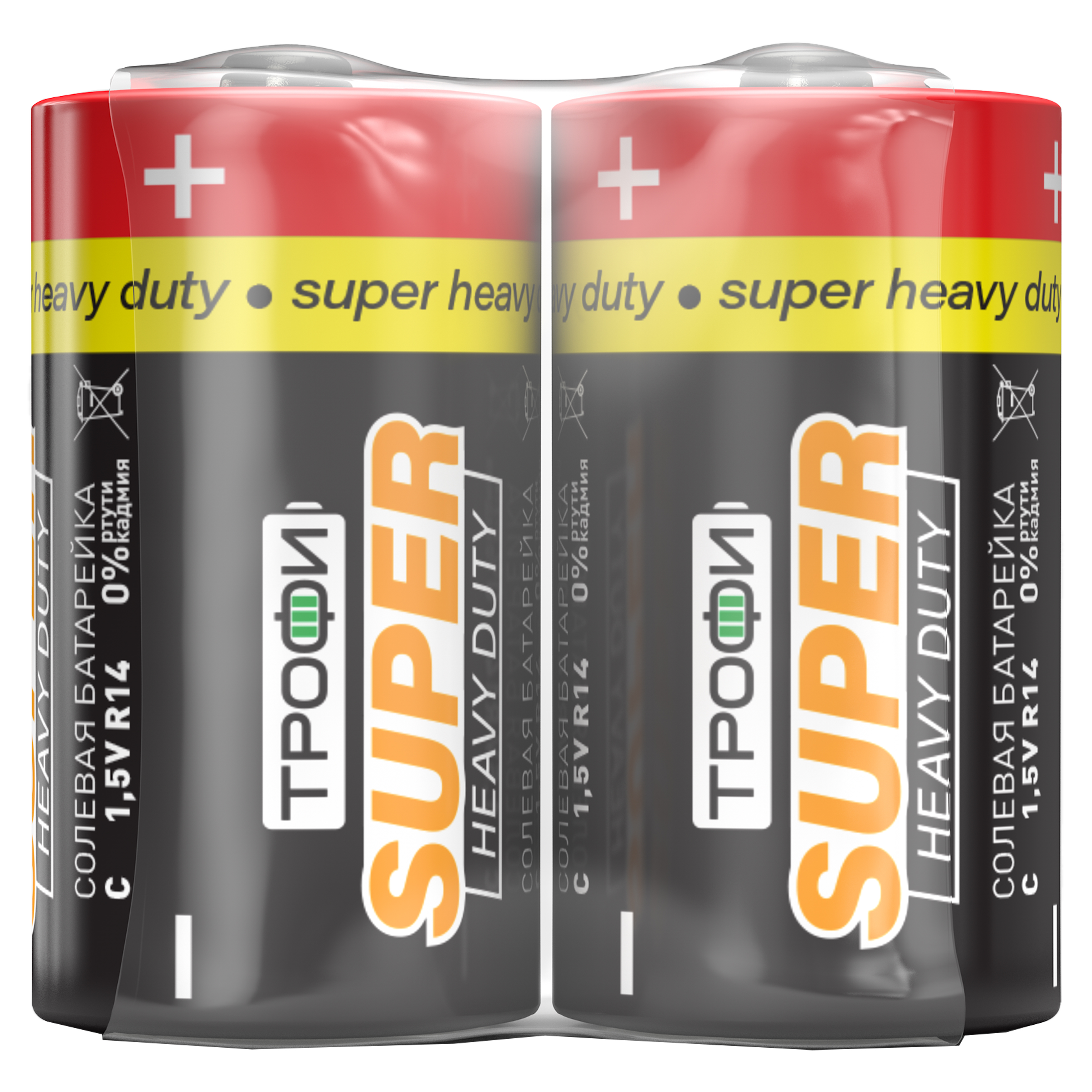 Батарейки Трофи R14-2S SUPER HEAVY DUTY Zinc (24/600/9600)
