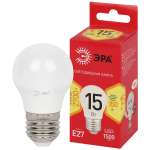 LED P45-15W-827-E27 R  Лампа светодиодная ЭРА RED LINE LED P45-15W-827-E27 R 15Вт шар теплый белый с