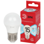 LED P45-15W-840-E27 R  Лампа светодиодная ЭРА RED LINE LED P45-15W-840-E27 R 15Вт шар нейтральный бе