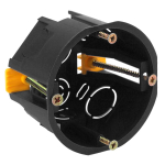 KUP-68-45-black  Коробка установочная ЭРА KUP-68-45-black черная 68х45мм для полых стен саморезы пла