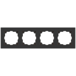 6-504-07  Рамка для розеток и выключателей Intro Accent 6-504-07 на 4 поста СУ графит