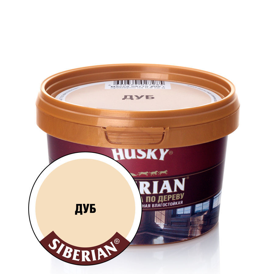 HUSKY Шпатлевка по дереву дуб -20С° (0,8кг; 12шт)