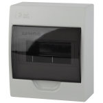 BOXS08_E  Корпус пластиковый навесной ЭРА SIMPLE ЩРН-П-08 IP41 без шин прозрачная крышка белый