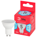 LED MR16-5W-840-GU10 R  Лампа светодиодная ЭРА RED LINE LED MR16-5W-840-GU10 R 5Вт софит нейтральный