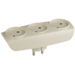 SP-3-I  Разветвитель электрический ЭРА SP-3-I на 3 розетки без заземления 16А слоновая кость