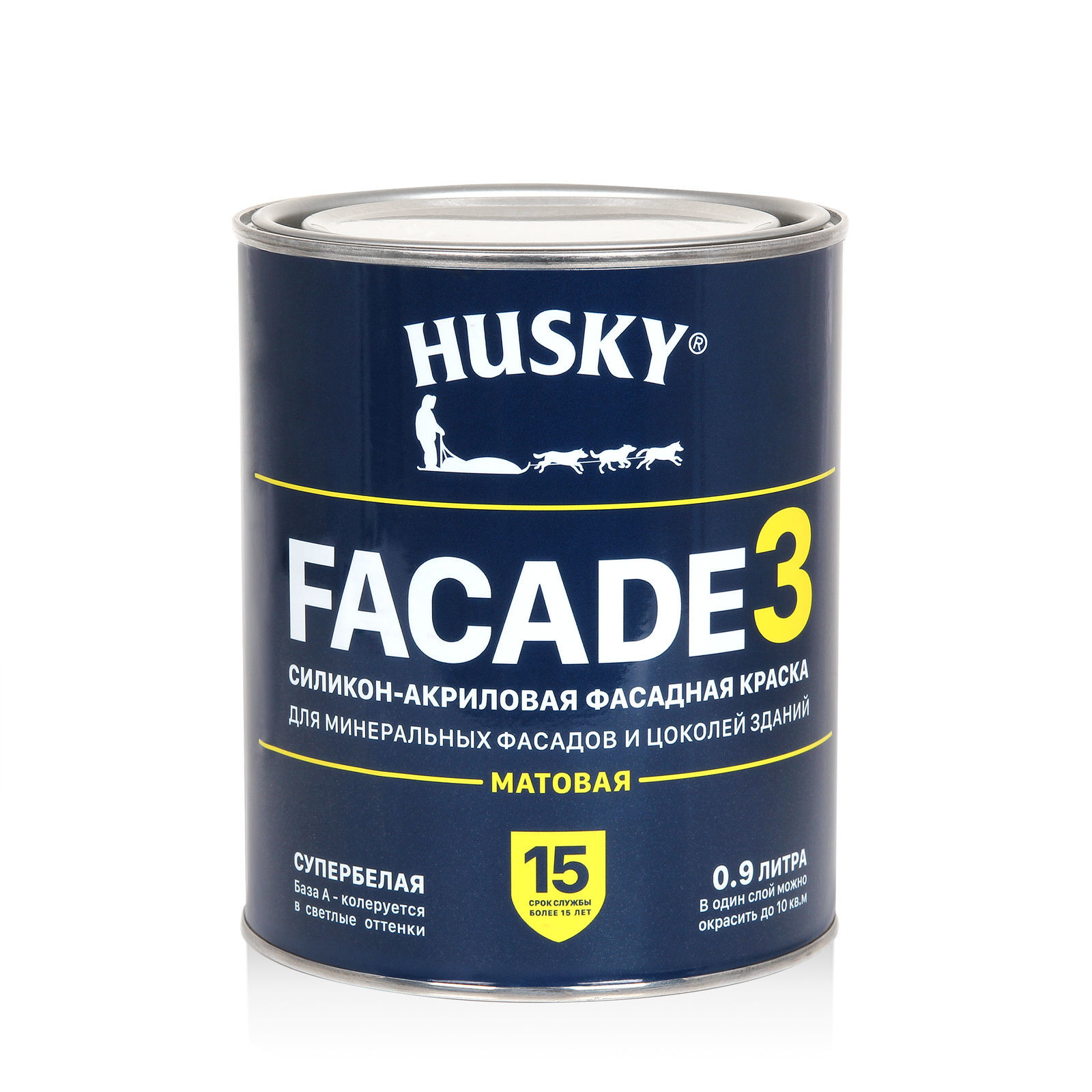 HUSKY FACADE 3 Силикон-акриловая фасадная краска (0,9л;6шт) База А