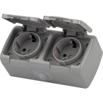 5-204-03  Розетка Intro Atlantic 5-204-03 двойная с заземлением 2х2P+E Schuko шторки 16А-250В IP54 О