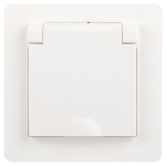 7-209-01  Розетка Intro Style 7-209-01 с заземлением 2P+E Schuko с крышкой шторками 16А-250В IP44 СУ белый