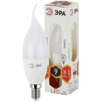 LED BXS-9W-827-E14  Лампа светодиодная ЭРА STD LED BXS-9W-827-E14 9Вт свеча на ветру теплый белый св