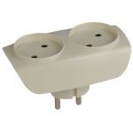 SP-2-I  Разветвитель электрический ЭРА SP-2-I на 2 розетки без заземления 16А слоновая кость