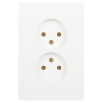 7-204-01  Розетка Intro Style 7-204-01 двойная без заземления 2х2P 16А-250В IP20 СУ белый