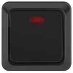 2-102-05  Выключатель Intro Quadro 2-102-05 с подсветкой 10А-250В IP20 ОУ антрацит