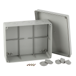 KORv-240-195-90-5g  Распаячная коробка ЭРА KORv-240-195-90 открытой установки серая 240х195х90мм на 