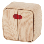 3-105-11  3-105-11 Intro Выключатель двойной с подсветкой, 10А-250В, IP20, ОУ, Polo, сосна