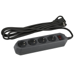 USF-M-4es-1.5m-B  Сетевой фильтр ЭРА  USF-M-4es-1,5m-B с защитой (термо) с заземлением с выключателе