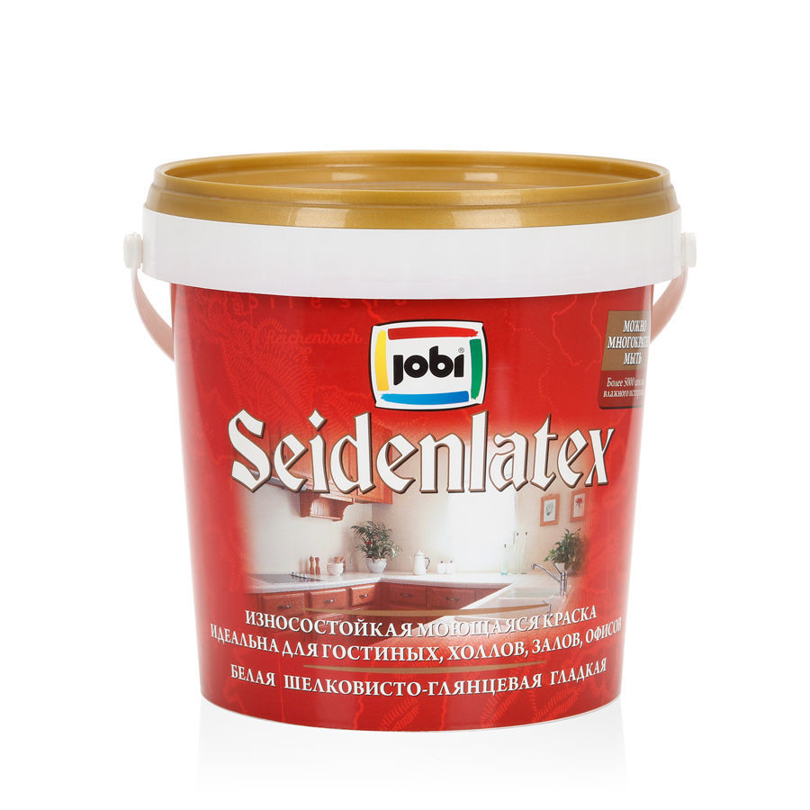 JOBI SEIDENLATEX Краска шелк.-гл. моющ. -20С°  (0,9л; 6шт)