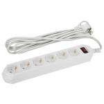 USF-6es-1,5m-W-BOX  Сетевой фильтр ЭРА  USF-6es-1,5m-W с базовой защитой с заземлением с выключателе