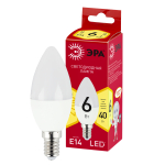 LED B35-6W-827-E14 R  Лампа светодиодная ЭРА RED LINE LED B35-6W-827-E14 R 6Вт свеча теплый белый св