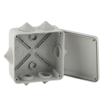 KORv-100-100-50-6g  Распаячная коробка ЭРА KORv-100-100-50-6g открытой установки серая 100х100х50мм 