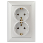 4-205-06  Розетка Intro Solo 4-205-06 с заземлением двойная 2X2P+E Schuko 16А-250В IP20 СУ антрацит